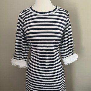 Navy and White Striped Dress